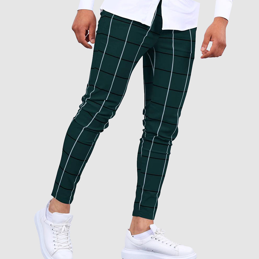 Striped slim fit pants for men