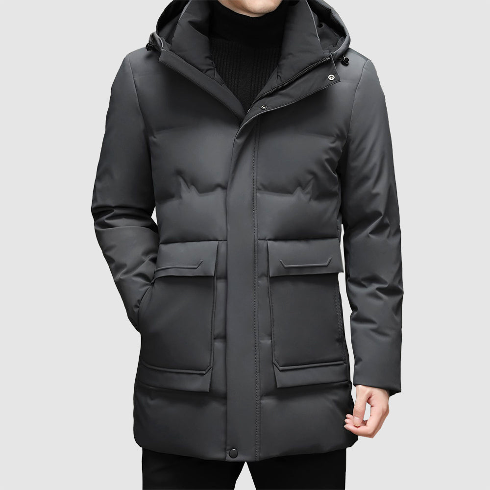 Men's casual hooded warm down jacket