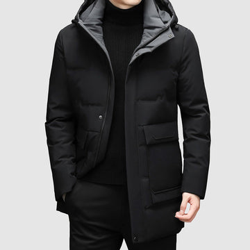 Men's casual hooded warm down jacket