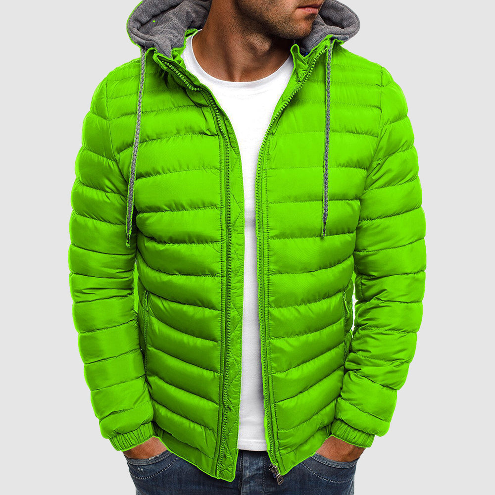 Men's Warm Puffer Jacket with Hood