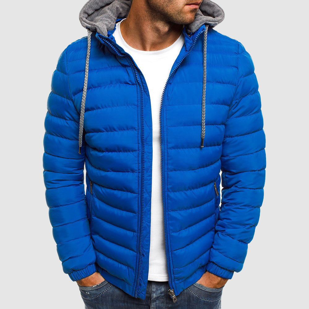 Men's Warm Puffer Jacket with Hood