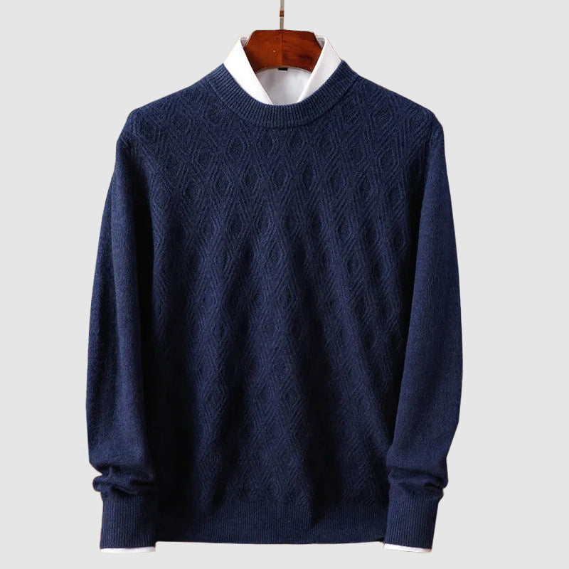 Men's winter thick knitted round neck sweater