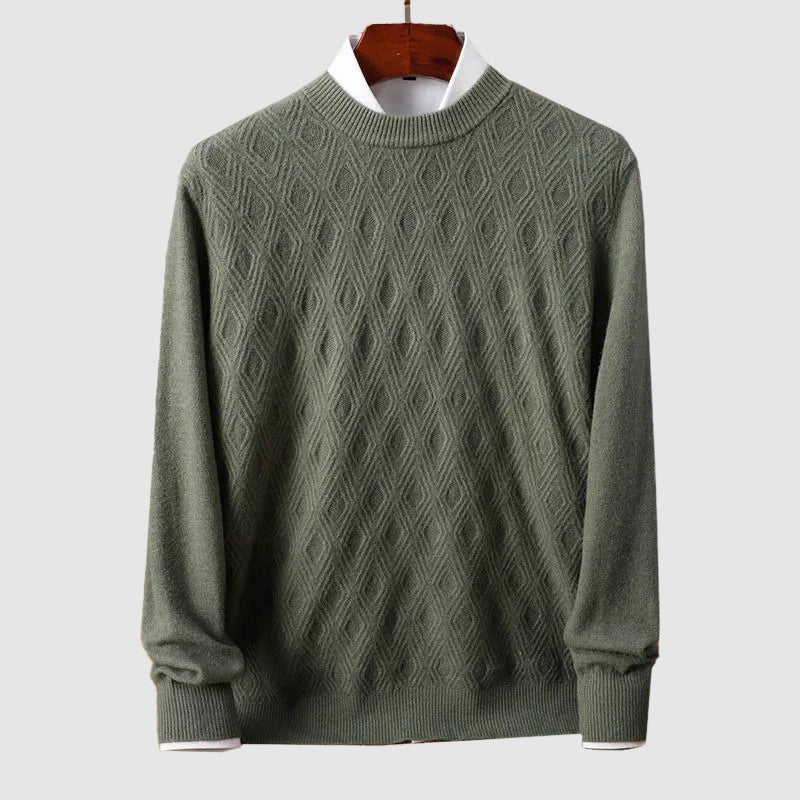 Men's winter thick knitted round neck sweater