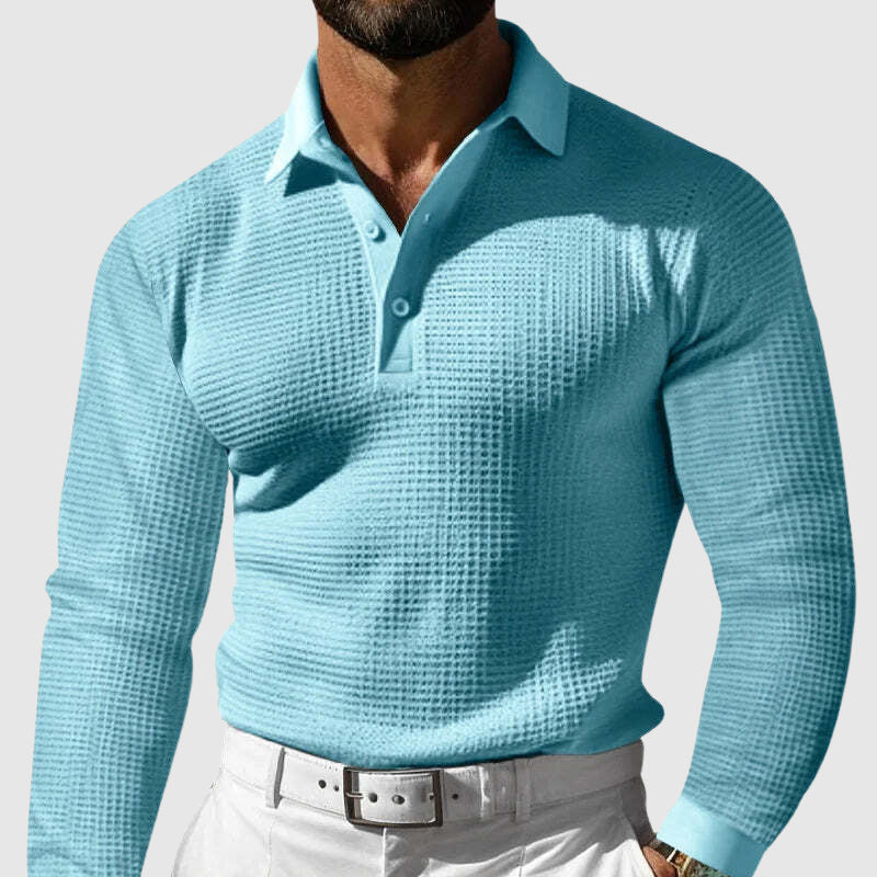 Men's slim fit waffle knit polo