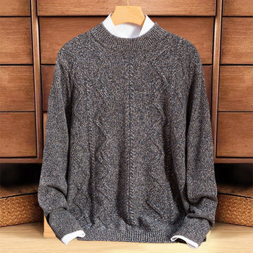 Men's braid knitwear with round neck