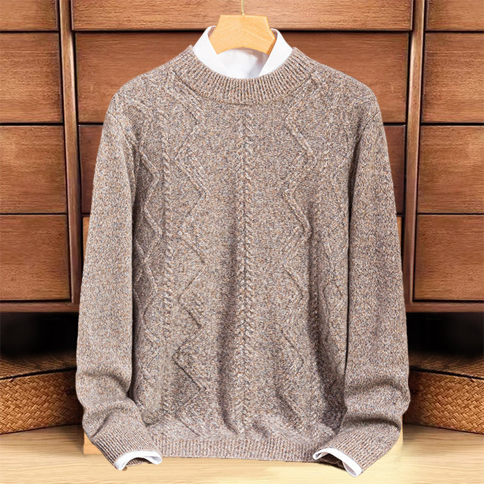 Men's braid knitwear with round neck