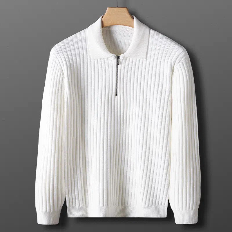 Men's warm & comfortable ribbed half-zip sweater