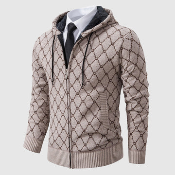 Juan Carlos  - Argyle Hooded Cardigan