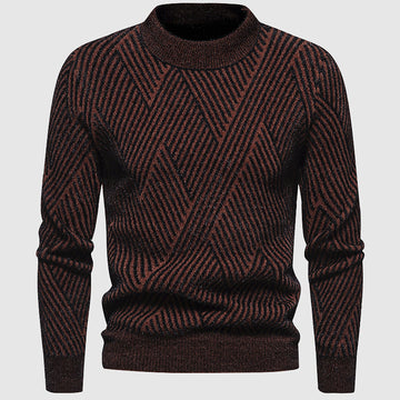 Long sleeve sweater with diamond pattern for men