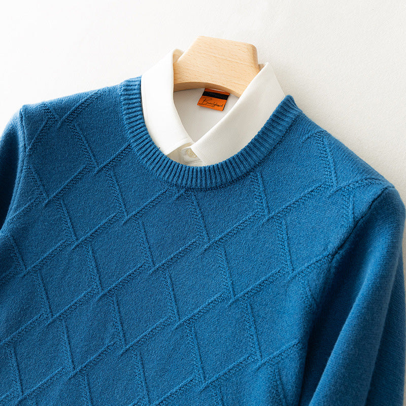 Men's casual sweater with geometric design