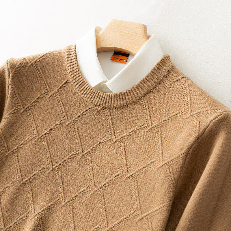 Men's casual sweater with geometric design