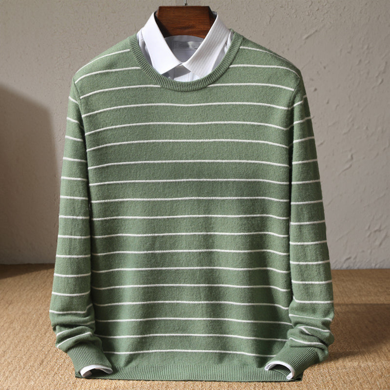 Men's classic striped crewneck sweater