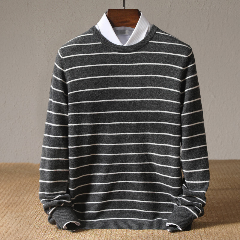 Men's classic striped crewneck sweater