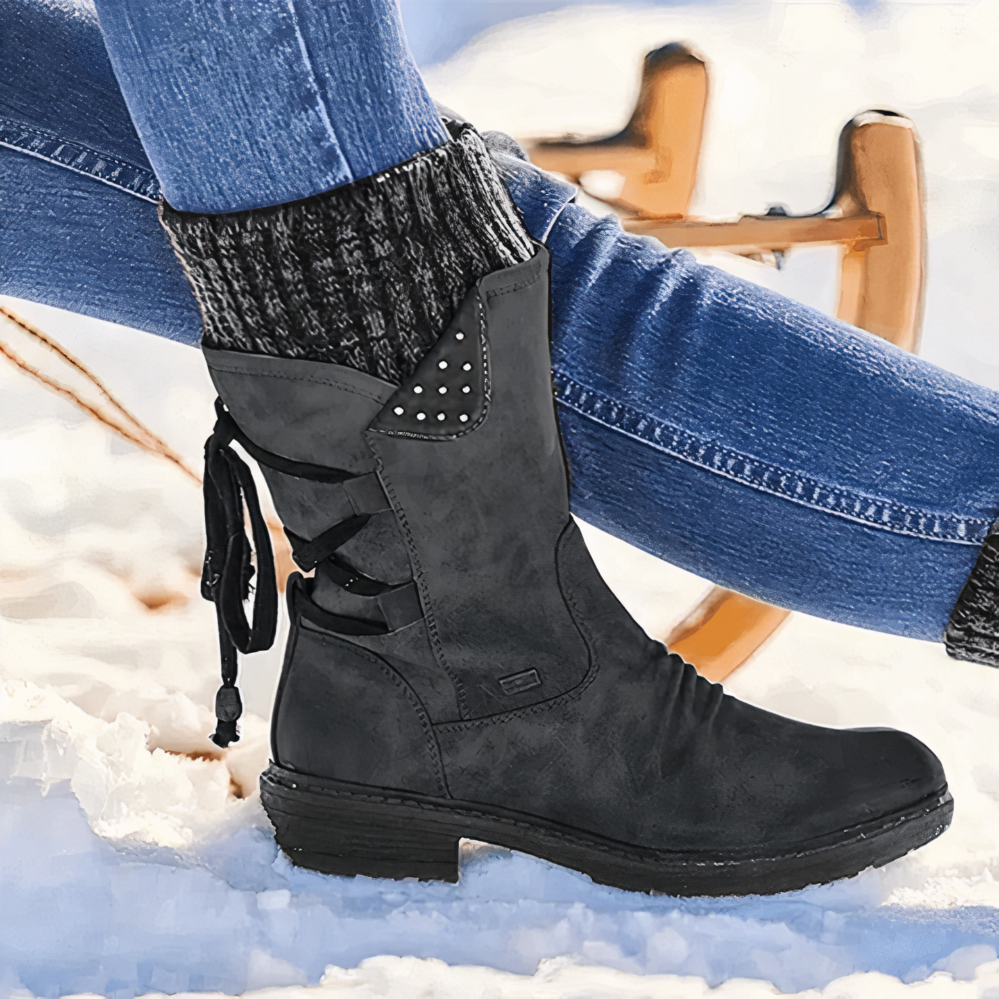 Women's Winter Lace-Up Boots – Cozy & Stylish