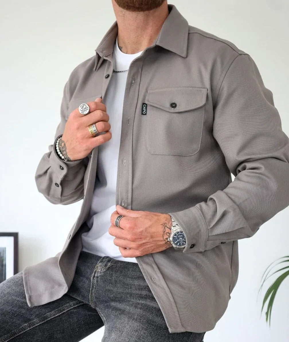 Men's casual sanded shirt jacket