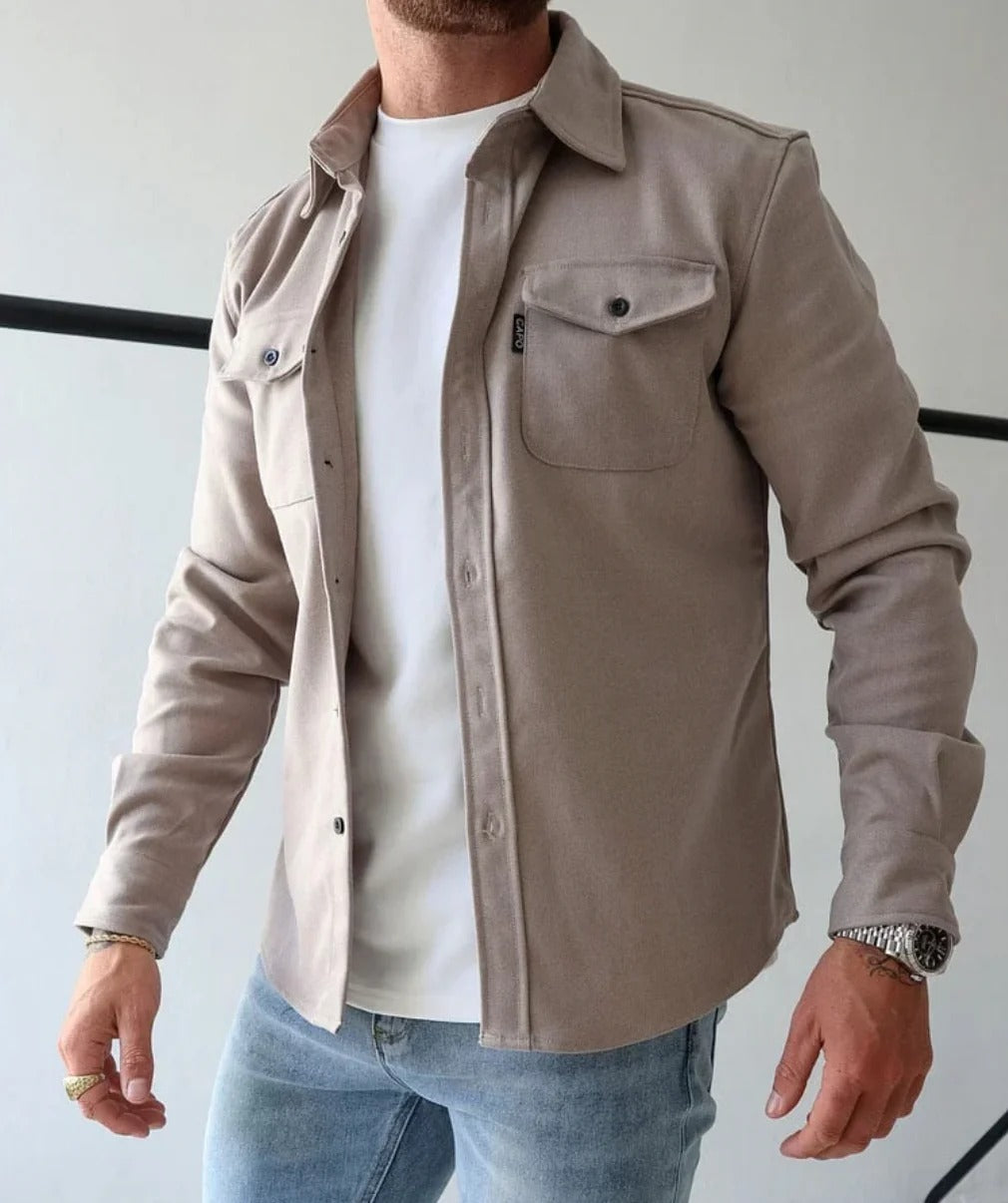 Men's casual sanded shirt jacket