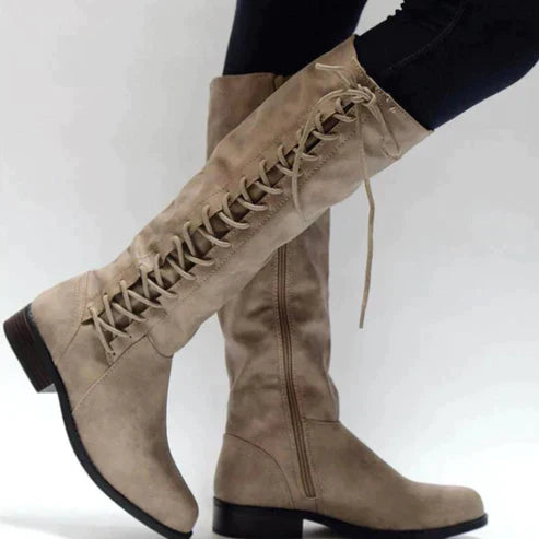 Women's knee-high lace-up boots