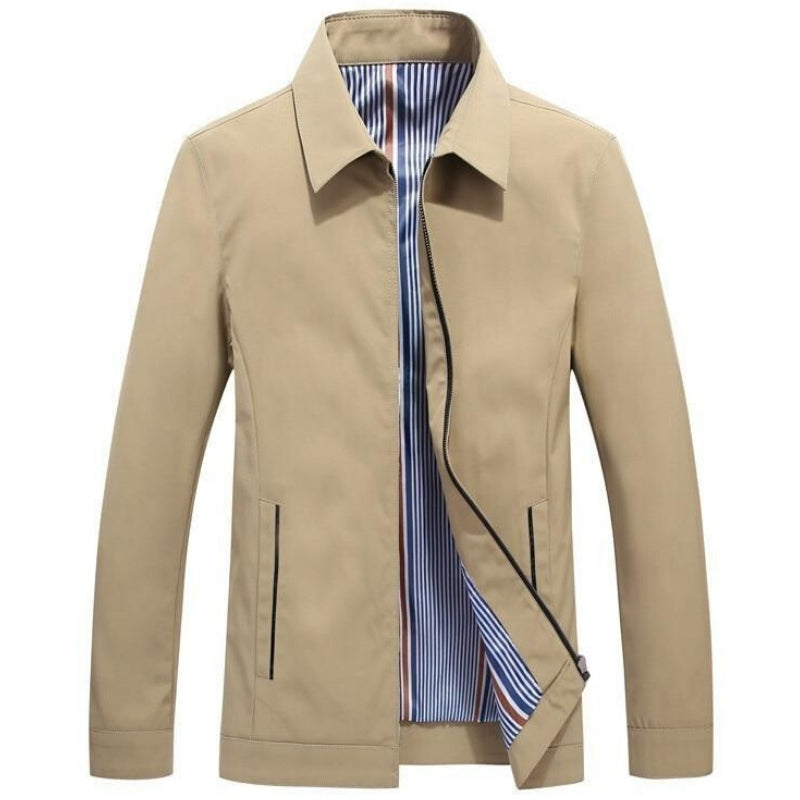 Men's zippered jacket with striped lining