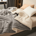 Minimalist Sherpa Quilted Throw Blanket