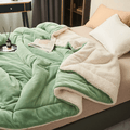 Minimalist Sherpa Quilted Throw Blanket