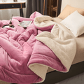 Minimalist Sherpa Quilted Throw Blanket