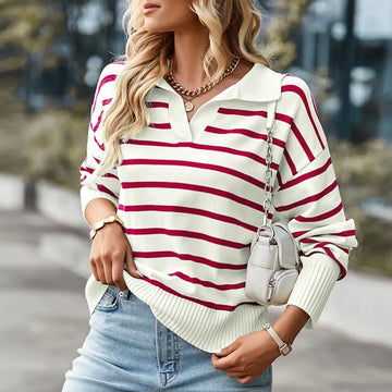 Women's striped pullover sweater for everyday casual style