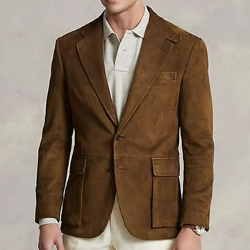 Men's long sleeve jacket with button closure