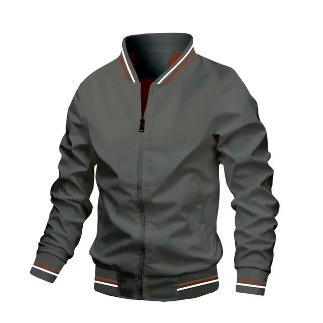 Men’s Bomber Jacket - Lightweight Windproof - Zip-Up Casual Outerwear