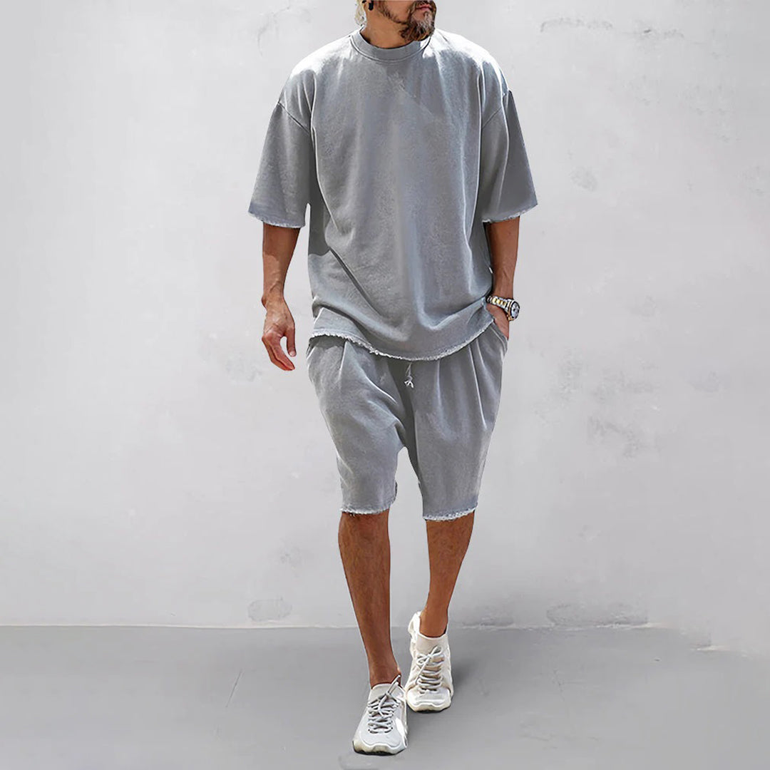 Men's Casual Summer Set - Lightweight Polyester Outfit