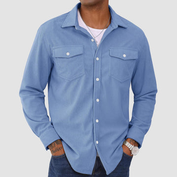 Men's corduroy shirt with patch pockets