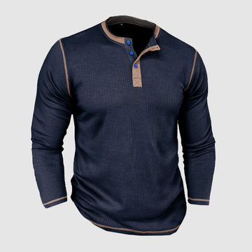 Men’s long-sleeved Henley shirt