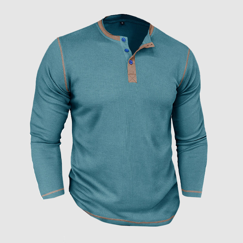 Men’s long-sleeved Henley shirt