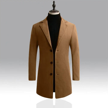 Men's slim fit tweed trench coat