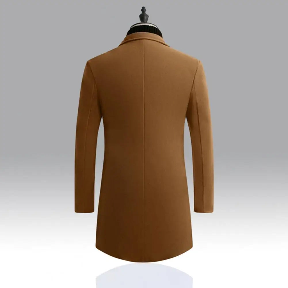 Men’s Wool Blend Overcoat - Slim Fit - Single-Breasted - Notched Lapel - Classic Tailored Style