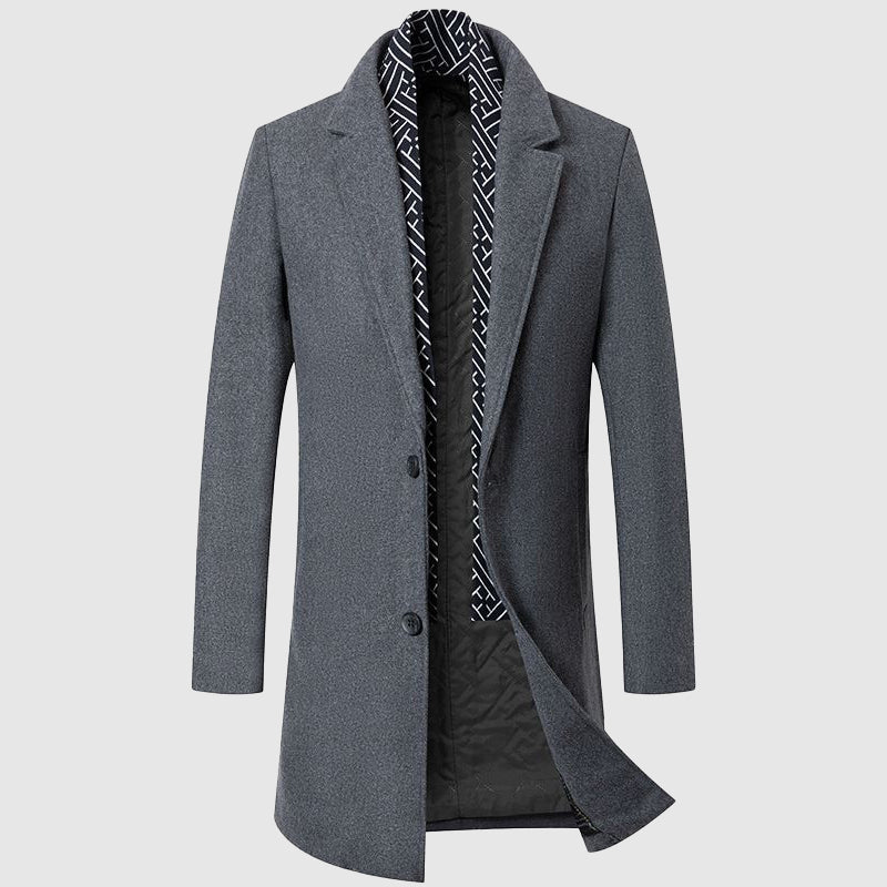 Men's classic coat with contrasting collar