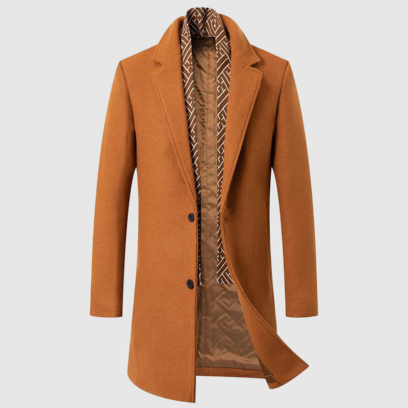 Men's classic coat with contrasting collar