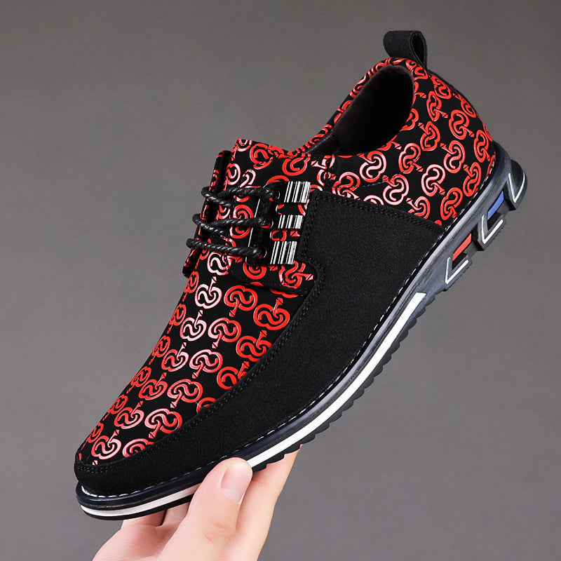 Men’s Casual Dress Shoes - Lace-Up Design - Patterned Upper - Rubber Sole