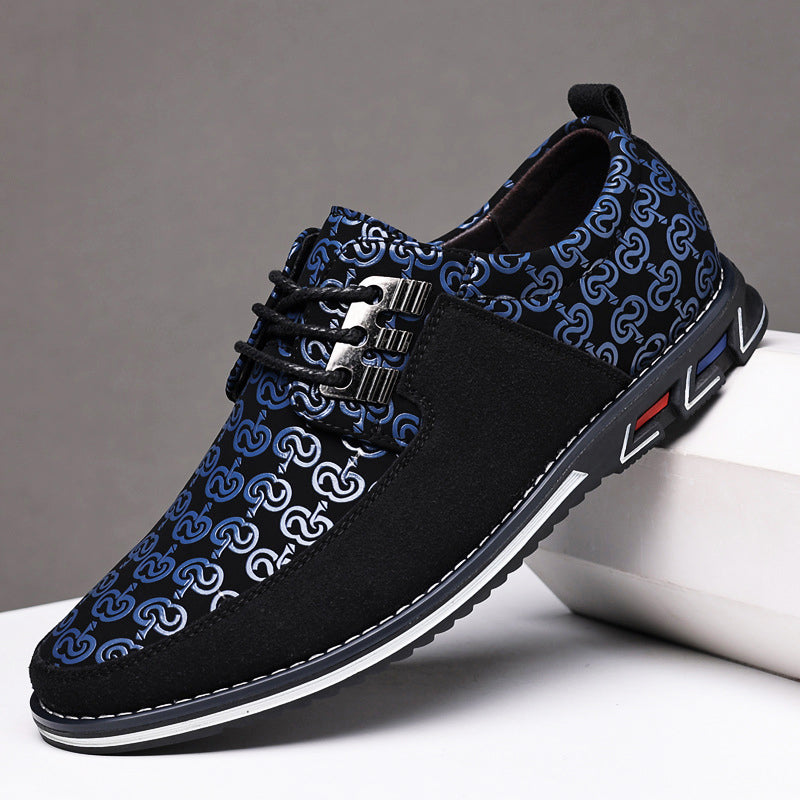 Men's leather dress shoes with patterned design