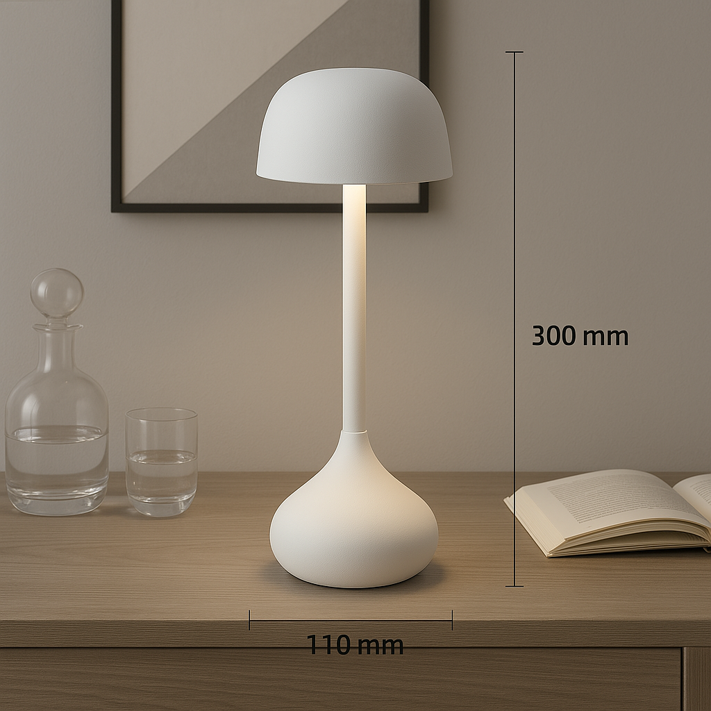 Matte Plastic Dome Table Lamp