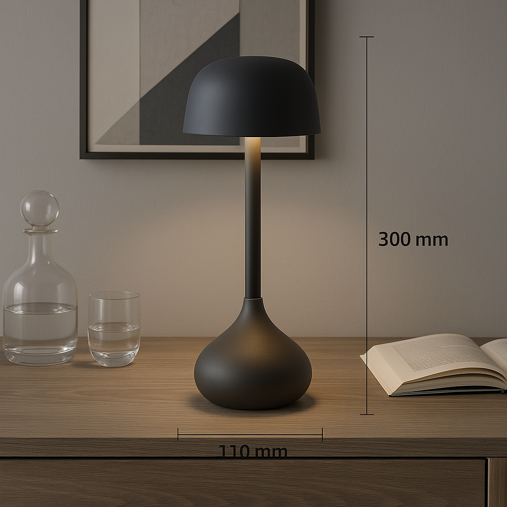 Matte Plastic Dome Table Lamp