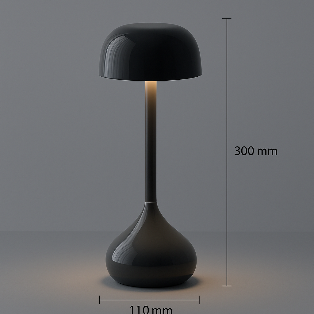 Matte Plastic Dome Table Lamp