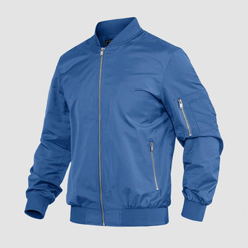 Men's bomber jacket with ribbed cuffs and waistband