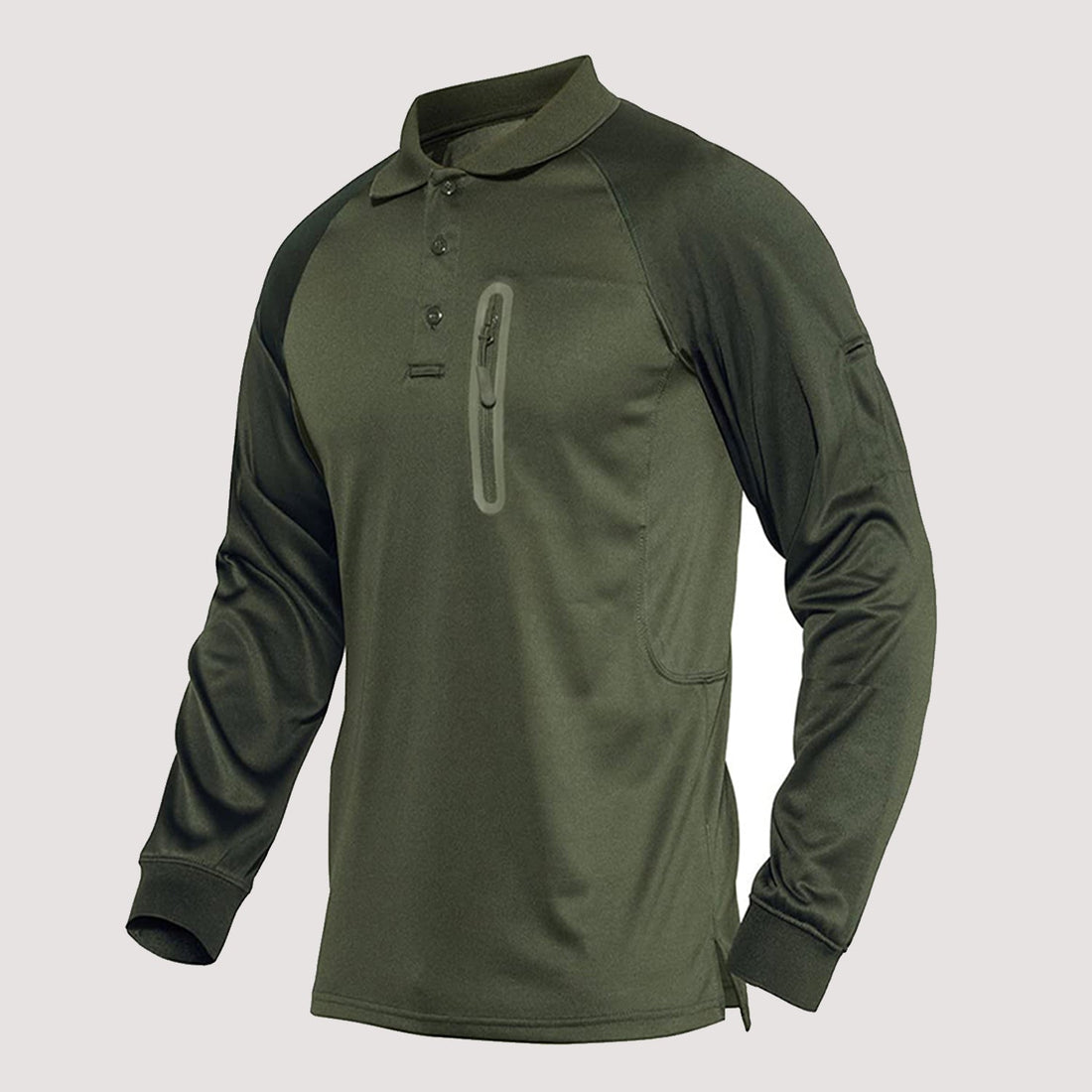 Men's tactical polo shirt with zippered pocket