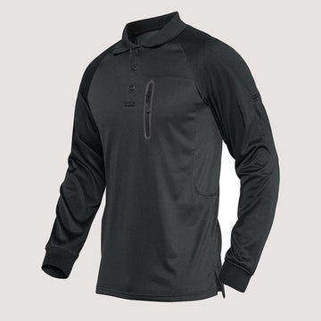 Men's tactical polo shirt with zippered pocket