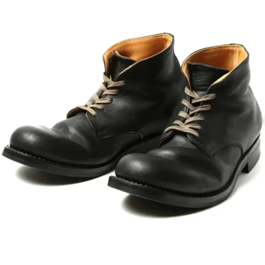 Men's rugged leather ankle boots