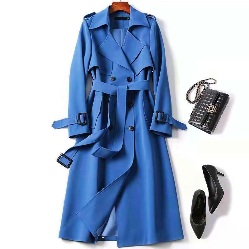 Women's classic double-breasted trench coat