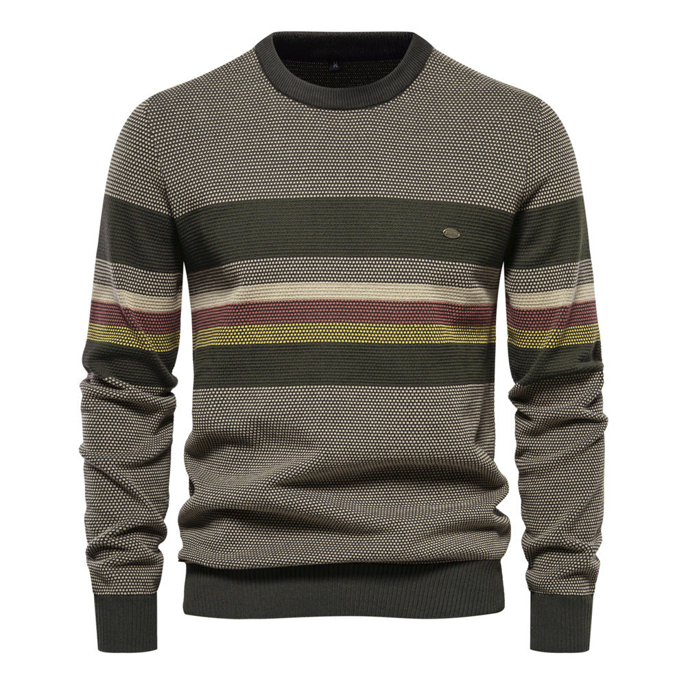 Men's retro striped long-sleeve sweater