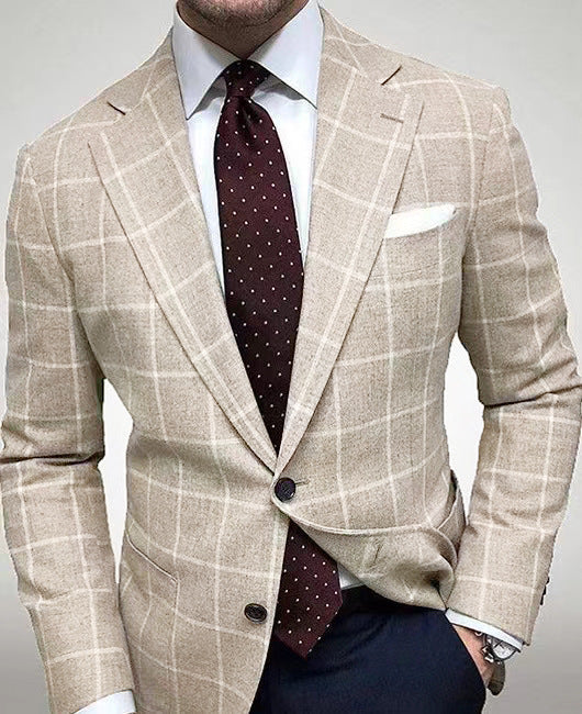 Men's plaid casual blazer