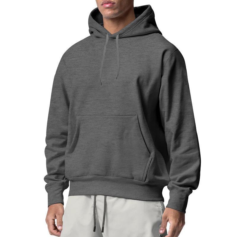 Men's solid color hooded sweatshirt