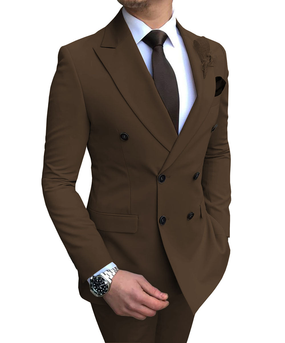 Men's double-breasted suit jacket and trousers set for formal occasions